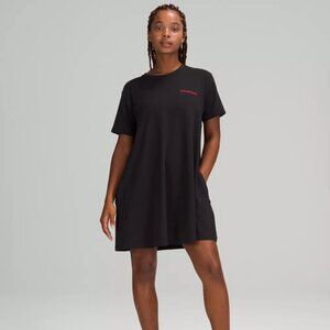 Lululemon LA All Yours Black Pocket Tee Dress OS – Pima Cotton Relaxed Fit